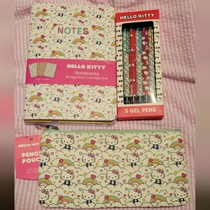Hello Kitty Stationery Bundle Notebooks Pencil Pouch Colorful